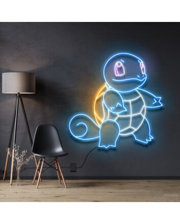 Squirtle Neon Sign for Anime Fans and Fun Spaces