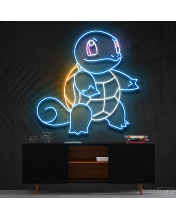 Squirtle Neon Sign for Anime Fans and Fun Spaces