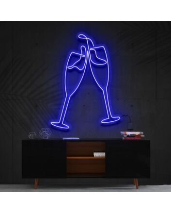 Champagne Cheers Neon Sign for Celebrations and Parties
