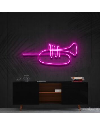 Trumpet Line Art Neon Sign for Music Lovers and Artistic Decor