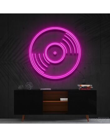Vinyl Record Neon Sign for Music Lovers and Fans