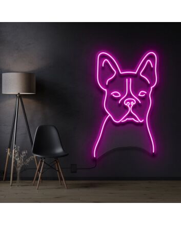 French Bulldog Line Art Neon Sign for Dog Lovers and Artistic Decor