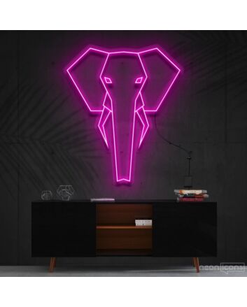 Geometric Elephant Neon Sign for Modern and Artistic Decor