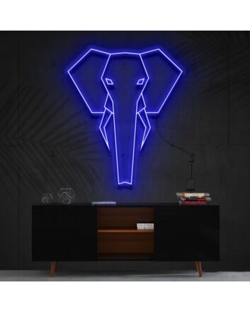 Geometric Elephant Neon Sign for Modern and Artistic Decor