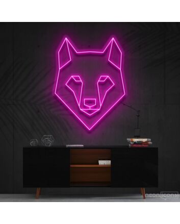 Geometric Wolf Neon Sign for Modern and Artistic Decor