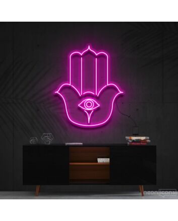Hamsa Neon Sign for Protection and Positive Energy