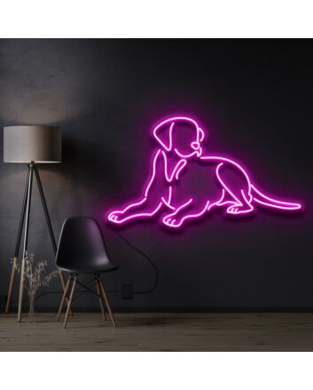 Labrador Retriever Neon Sign for Dog Lovers and Pet Spaces