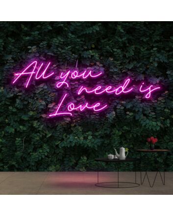 All You Need Is Love Neon Sign for Romantic and Loving Spaces