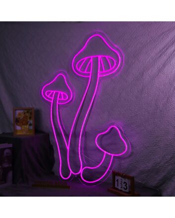 Mushrooms Neon Sign for Whimsical and Nature-Inspired Decor