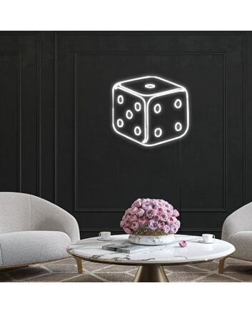 Dice Neon Sign for Gamblers and Gaming Enthusiasts