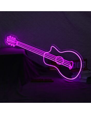 Guitar Neon Sign for Music Lovers and Studios