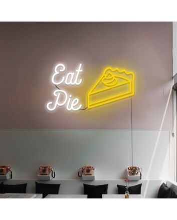 Eat Pie Neon Sign for Bakeries and Dining Areas