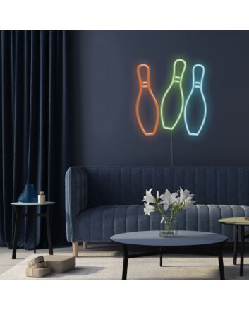 Bowling Pins Neon Sign for Bowling Alleys and Fun Spaces