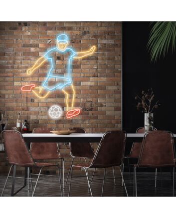 Soccer Player Neon Sign for Sports Lovers and Enthusiasts