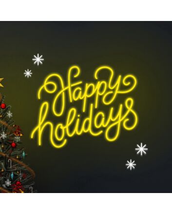 Happy Holidays Neon Sign for Festive and Celebratory Spaces