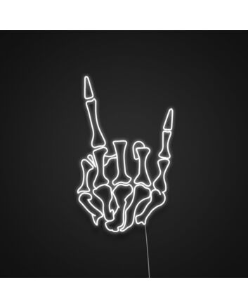 Skeleton Rock Hand Neon Sign for Edgy and Unique Decor