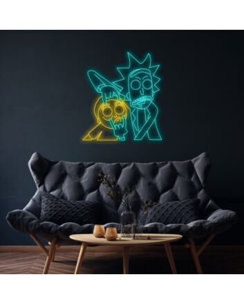 Psychedelic Rick And Morty Sign Neon Sign for Fans and Fun Spaces