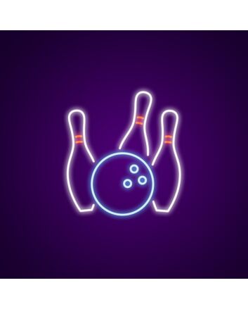 Bowling Ball And Pins Neon Sign for Bowling Alleys and Fun Spaces