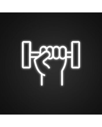 Hand Carrying A Dumbbell Neon Sign for Fitness Enthusiasts