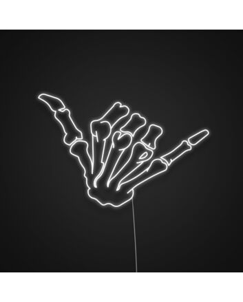 Hang Loose Skeleton Hand Neon Sign for Fun and Playful Spaces