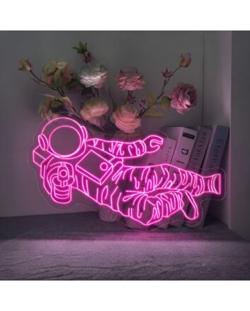 Astronaut Fly Neon Sign for Space Enthusiasts