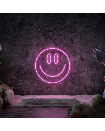 Smiley Neon Sign for Happy and Positive Spaces