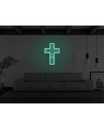 Crucifix Neon Sign for Religious and Spiritual Decor