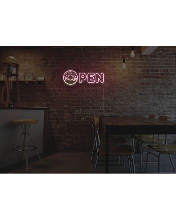 Donut Open Neon Sign for Bakeries and Fun Spaces