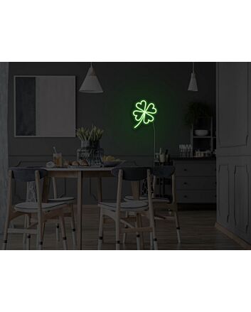 Four Leaf Clover Neon Sign for Luck and Positive Decor
