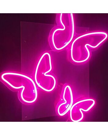 3 Sizes Butterflies On One Board Girls Room Aesthetic Neon Sign for Whimsical Decor
