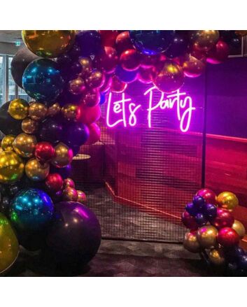 Let's Party Neon Sign for Celebratory and Fun Spaces