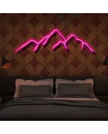 Mountains Neon Sign for Nature and Adventure Lovers