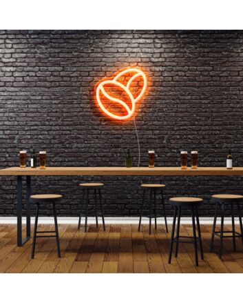 Coffee Beans Neon Sign for Cafes and Coffee Shops