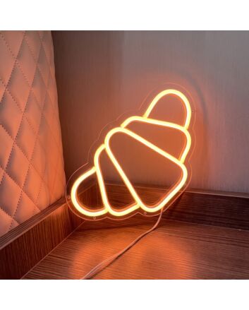 Croissant Neon Sign for Bakeries and Dining Areas