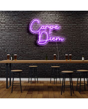 Carpe Diem Neon Sign for Motivational and Inspirational Spaces