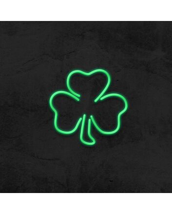 Clover Neon Sign for Luck and Positive Decor