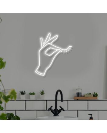 Hand With Lashes Neon Sign for Beauty Salons and Personal Care Spaces