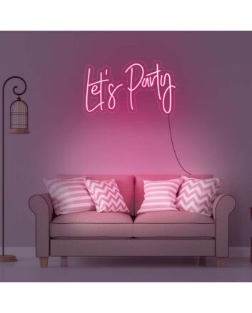 Let's Party Neon Sign for Fun and Celebratory Spaces