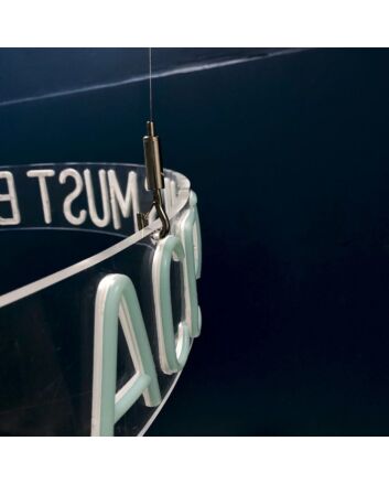 This Must Be The Place Circular Neon Sign for Modern Living Rooms