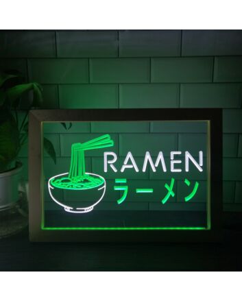 Ramen Japanese Noodles Frame Dual LED Neon Sign for Restaurants and Fun Spaces