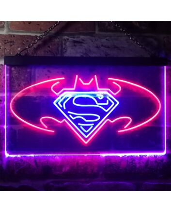 Batman vs Superman Hero Dual LED Neon Sign for Superhero Fans
