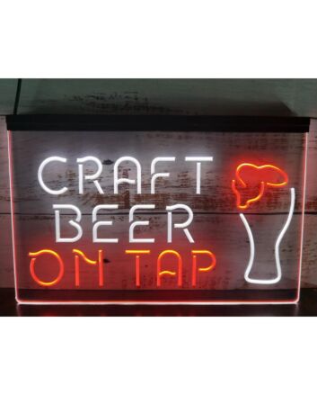 Craft Beer On Tap Dual LED Neon Sign for Bars and Social Spaces