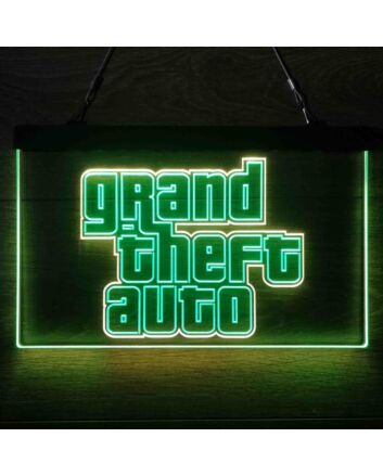 Grand Theft Auto Dual LED Neon Sign for Gaming Fans