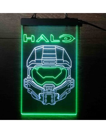 Halo Infinite Helmet Dual LED Neon Sign for Gaming Fans