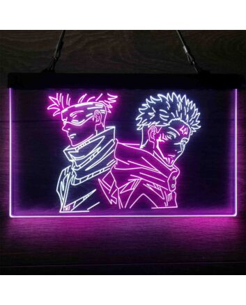 Sorcery Fight Satoru Gojo Sukuna Dual LED Neon Sign for Anime Fans