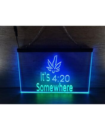 Marijuana It's 420 Weed Dual LED Neon Sign for Cannabis Enthusiasts