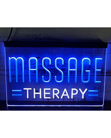 Massage Therapy Dual LED Neon Sign for Relaxation and Wellness Spaces
