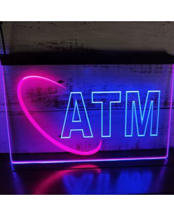 OPEN ATM Dual LED Neon Sign for Businesses and Convenience Spaces