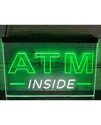 ATM Inside Dual LED Neon Sign for Businesses and Convenience Spaces