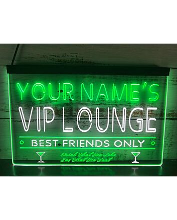 Name Personalized Custom VIP Lounge Best Friends Only Bar Beer Dual LED Neon Sign for Personalized Decor